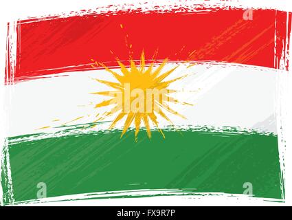 Grunge drapeau du Kurdistan Illustration de Vecteur