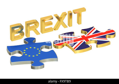 Brexit concept. Le rendu 3D Banque D'Images