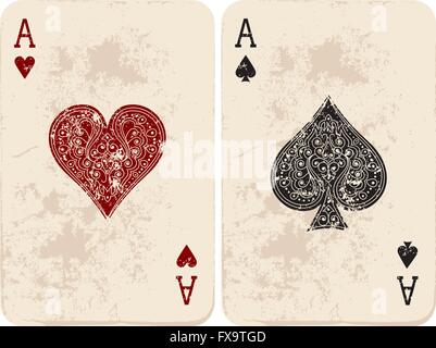 Ace of Hearts & Pique Illustration de Vecteur