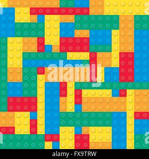 Jouets de construction briques. Modèle sans couture Illustration de Vecteur