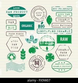 Vector set de l'écologie de l'alimentation saine et de l'environnement Illustration de Vecteur