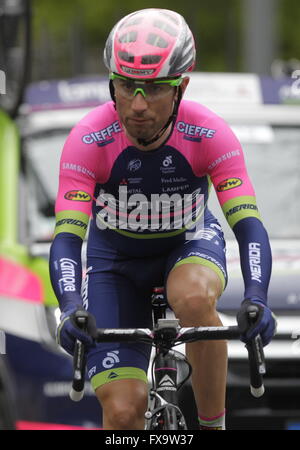 Eibar, Espagne, le 9 avril 2016, Diego Ulissi pendant le contre-la-montre contre Eibar - Andrézieux-bouthéon du Tour du Pays Basque Banque D'Images