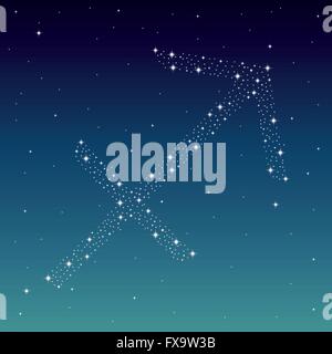 Symbole Zodiaque Sagittaire/ créé à partir d'étoiles Illustration de Vecteur