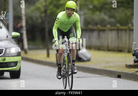 Eibar, Espagne, le 9 avril 2016 André Cardoso au cours du temps, procès contre Eibar - Andrézieux-bouthéon du Tour du Pays Basque Banque D'Images