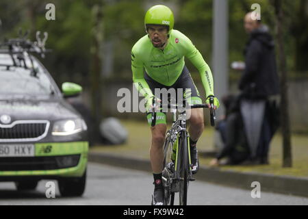 Eibar, Espagne, le 9 avril 2016 André Cardoso au cours du temps, procès contre Eibar - Andrézieux-bouthéon du Tour du Pays Basque Banque D'Images