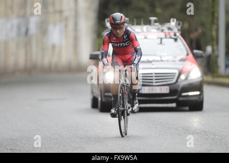 Eibar, Espagne, le 9 avril, 2016 Darwin Atapuma pendant le contre-la-montre contre Eibar - Andrézieux-bouthéon du Tour du Pays Basque Banque D'Images