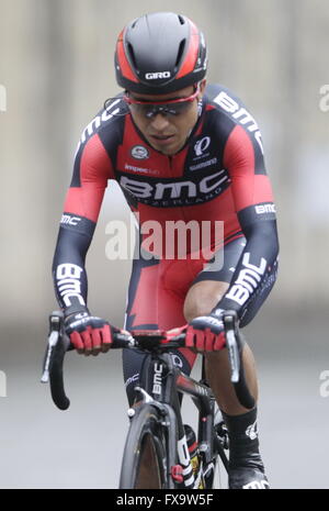 Eibar, Espagne, le 9 avril, 2016 Darwin Atapuma pendant le contre-la-montre contre Eibar - Andrézieux-bouthéon du Tour du Pays Basque Banque D'Images