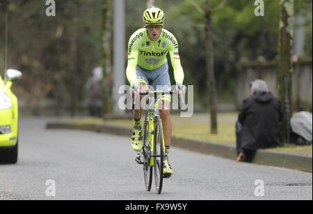 Eibar, Espagne, le 9 avril 2016 au cours de l'époque Romain Kreuziguer procès contre Eibar - Andrézieux-bouthéon du Tour du Pays Basque Banque D'Images