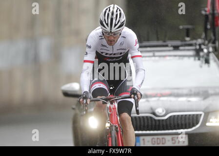 Eibar, Espagne, le 9 avril 2016, Franck Schelck pendant le contre-la-montre contre Eibar - Andrézieux-bouthéon du Tour du Pays Basque Banque D'Images