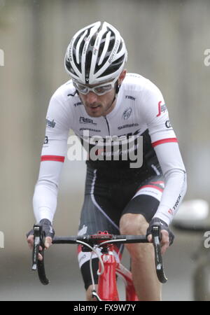 Eibar, Espagne, le 9 avril 2016, Franck Schelck pendant le contre-la-montre contre Eibar - Andrézieux-bouthéon du Tour du Pays Basque Banque D'Images