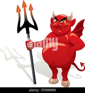 Cartoon Diable. Pas de transparence utilisés. Les gradients de base (linéaire) utilisé. Illustration de Vecteur