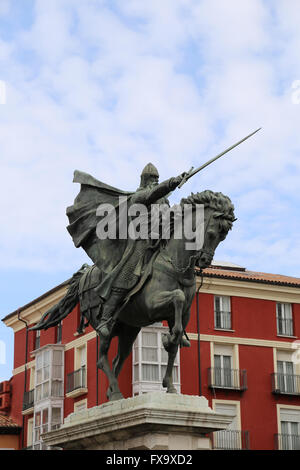 Rodrigo Diaz de Viva (1043-1099). Castillan et chef militaire. Monument. Sculpteur Juan Cristobal Gonzalez de Quesada. Burgos. Banque D'Images