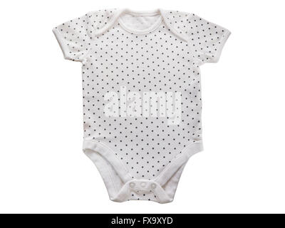 Polka Dot bébé onesie isolé sur fond blanc Banque D'Images