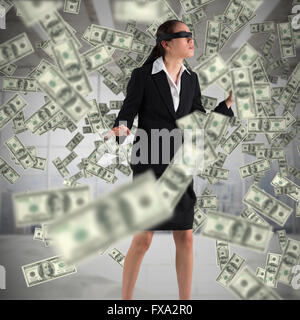 Image composite de bandés businesswoman with hands out Banque D'Images