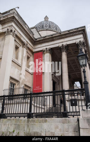 Le musée de la National Gallery, Trafalgar Square, Londres, Angleterre, Banque D'Images