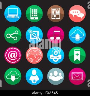 Boutons de médias sociaux Illustration de Vecteur