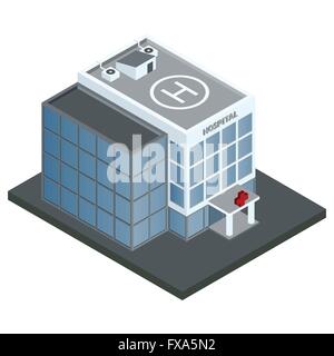 Bâtiment de l'hôpital la tension isométrique Illustration de Vecteur