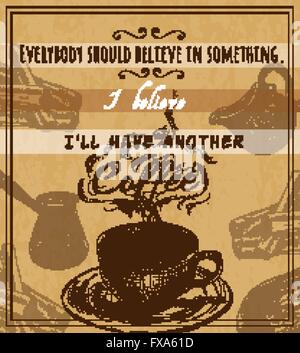 Set café retro poster Illustration de Vecteur