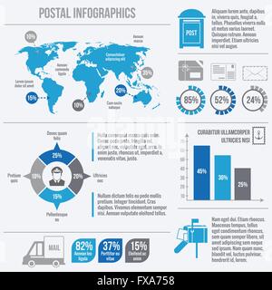 Service postal des infographies Illustration de Vecteur