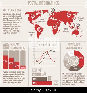 Service postal des infographies Illustration de Vecteur