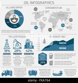 Infographie de l'industrie pétrolière Illustration de Vecteur