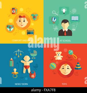 Concept enfants télévision icons Illustration de Vecteur