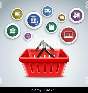 Panier d'icônes Illustration de Vecteur