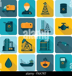 Les icônes de l'industrie pétrolière Télévision Illustration de Vecteur