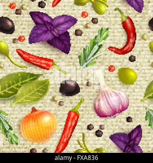 Herbes et épices seamless pattern Illustration de Vecteur