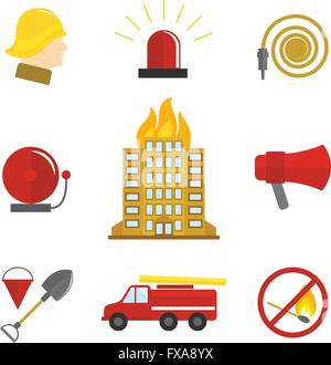 Les icônes de l'incendie télévision Illustration de Vecteur