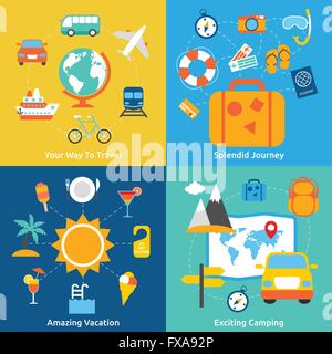 Concepts de voyages Télévision Illustration de Vecteur