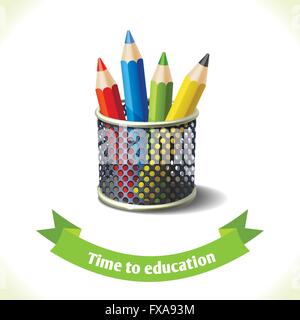 L'icône de l'éducation des crayons Illustration de Vecteur