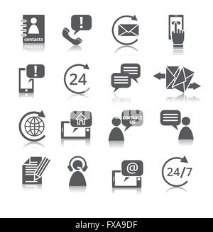 Les icônes des services Contactez-nous Illustration de Vecteur
