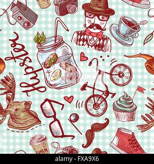 Seamless Hipster Illustration de Vecteur