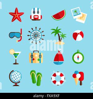 Locations de vacances icons set Illustration de Vecteur