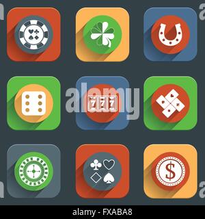 Casino flat design elements Illustration de Vecteur