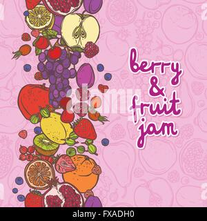 Fruits et baies verticales frontière Illustration de Vecteur