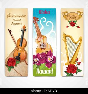 Instruments de musique bannières Illustration de Vecteur