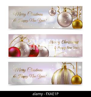 Bannières de Noël l'horizontale Illustration de Vecteur