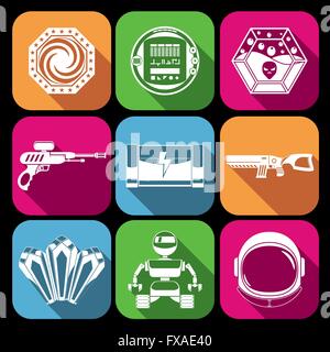 Jeux d'espace blanc icônes Illustration de Vecteur