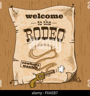 Rodeo retro poster Illustration de Vecteur