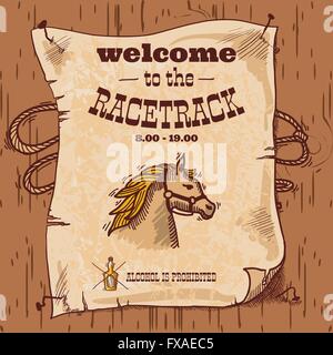 Racetrack retro poster Illustration de Vecteur