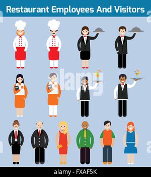 Employés de restaurant télévision Illustration de Vecteur