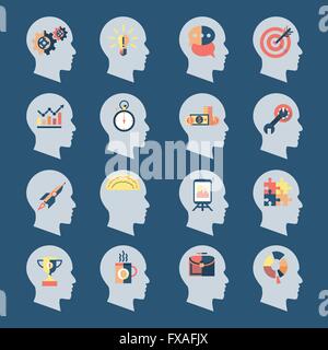 Idée tête icônes Illustration de Vecteur