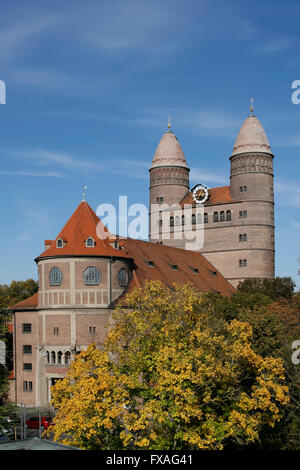 Église Pauluskirche à l'automne, l'église de la garnison protestante, Ulm, Bade-Wurtemberg, Allemagne Banque D'Images