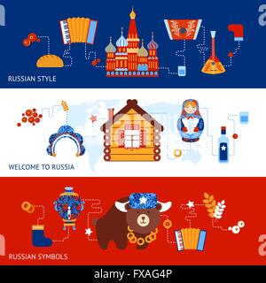 La Russie billet banner set Illustration de Vecteur