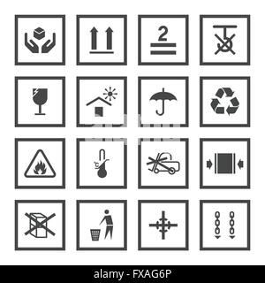 Symboles d'emballage et de manutention Illustration de Vecteur