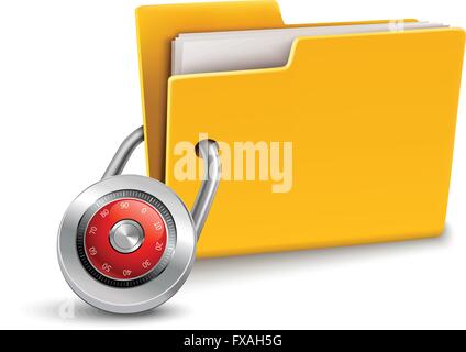 Dossier avec lock Illustration de Vecteur