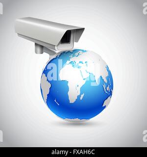 Concept de surveillance mondiale Illustration de Vecteur