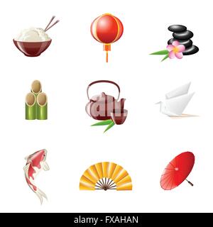 Icône japonais réaliste Illustration de Vecteur